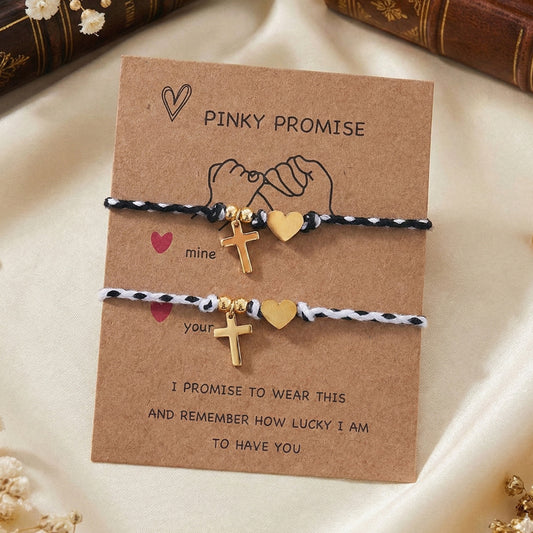 Love Cross Braided Rope Bracelet