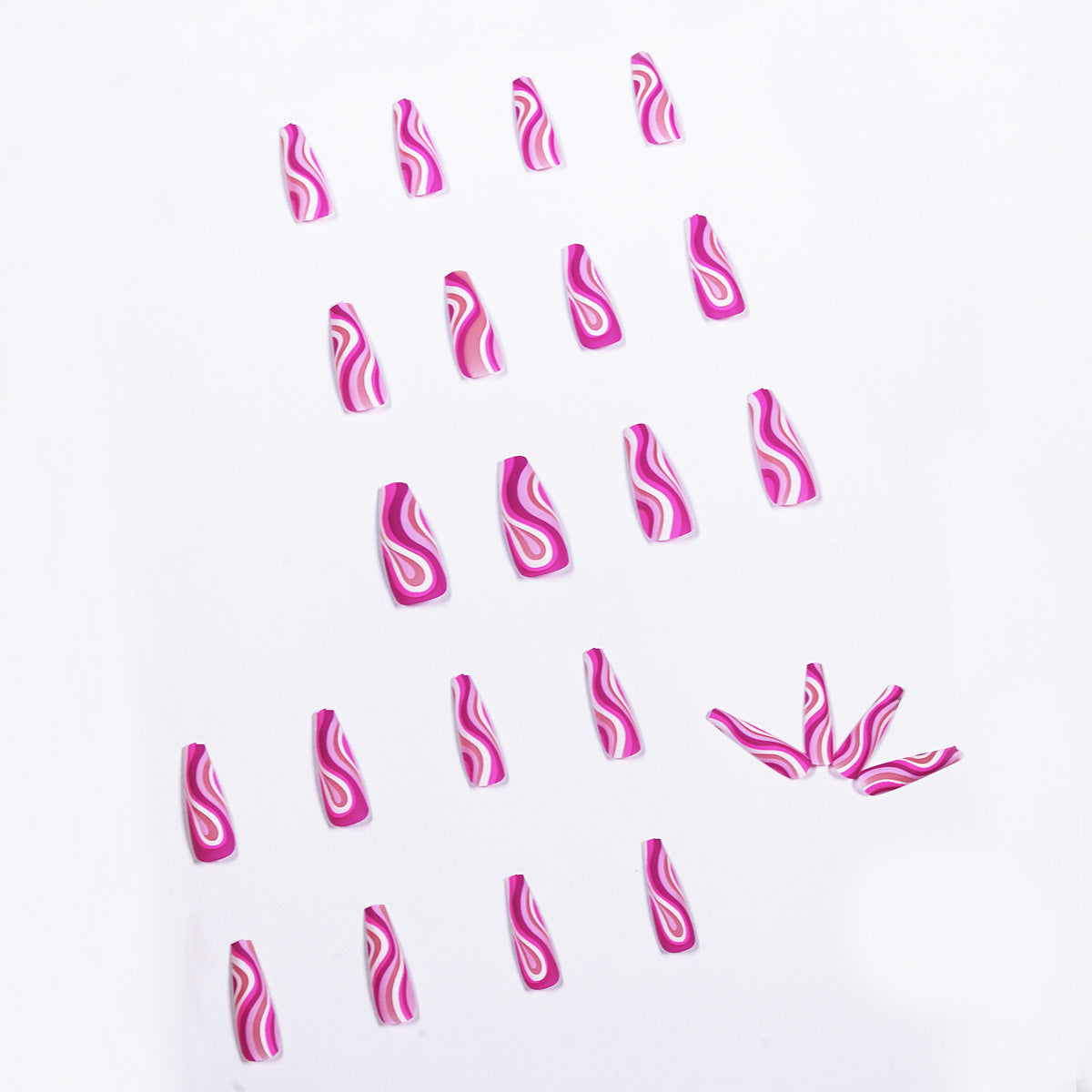 Glossy Pink Design Press On Nails